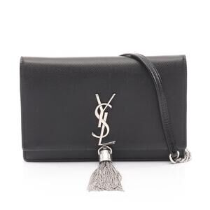 Saint Laurent Paris Kate Tassel Shoulder Bag Leather Black